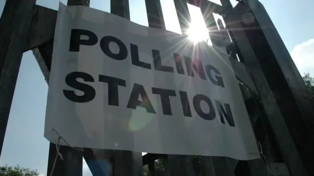 Polling station sign