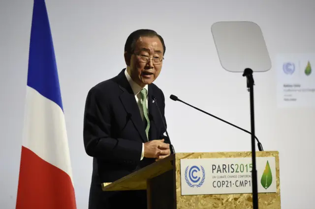 Ban Ki-moon at the podium