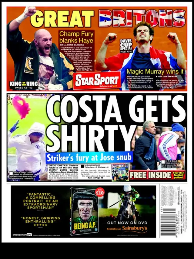 Monday's Daily Star back page