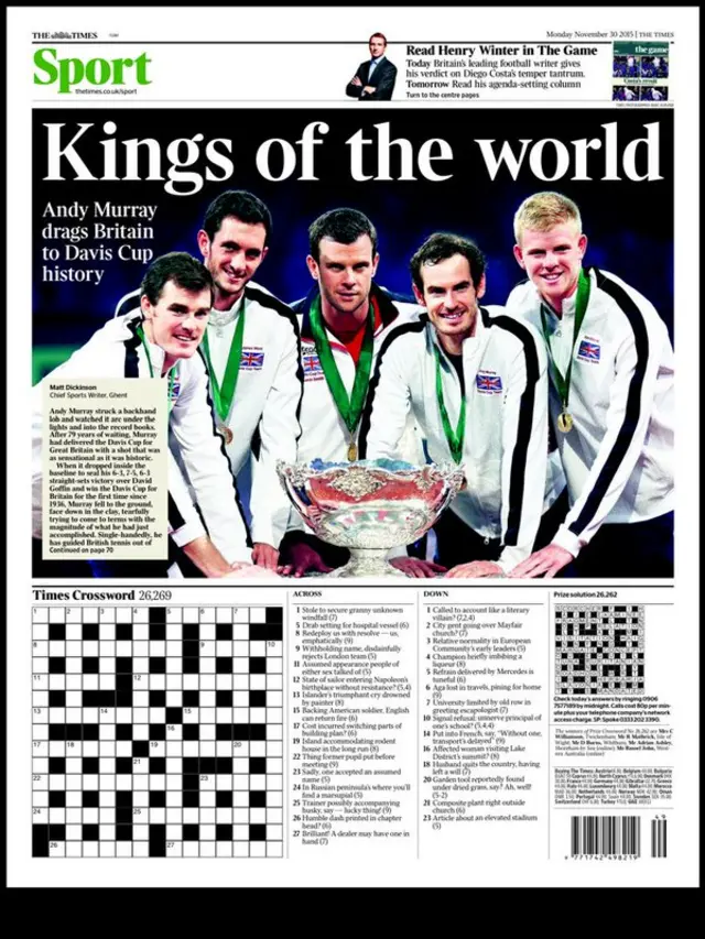 Monday's Times back page