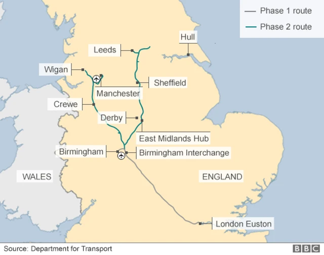 Map of HS2