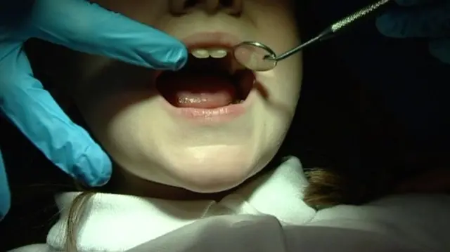 Child at a dentists