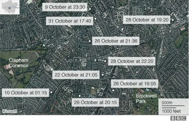 Map of reported incidents