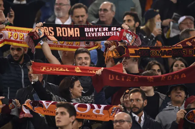 AS Roma fans cheer