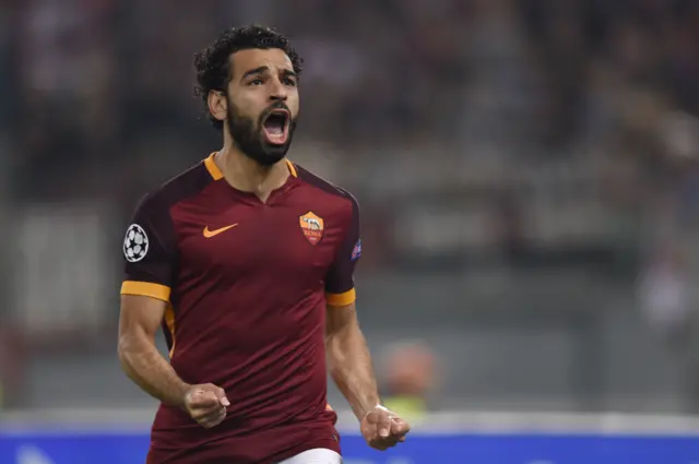 Mohamed Salah celebrates