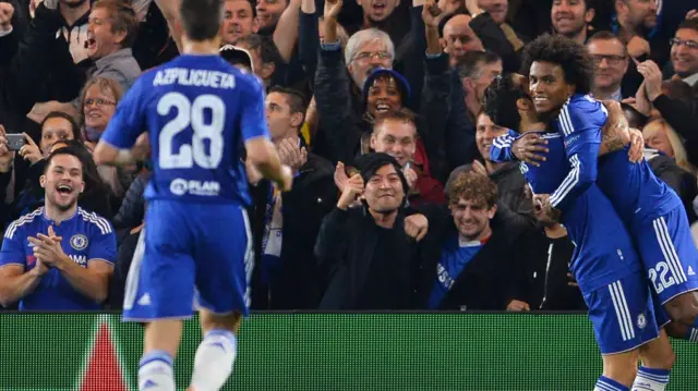 Cesc Fabregas celebrates