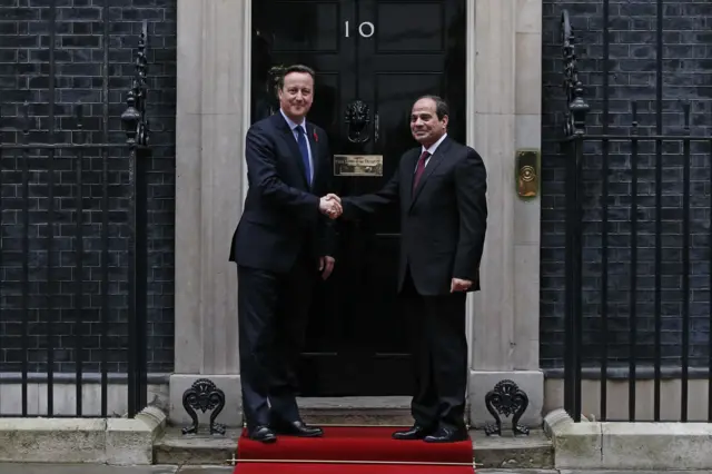 Egyptian President Abdel Fattah el-Sisi and Prime Minister David Cameron