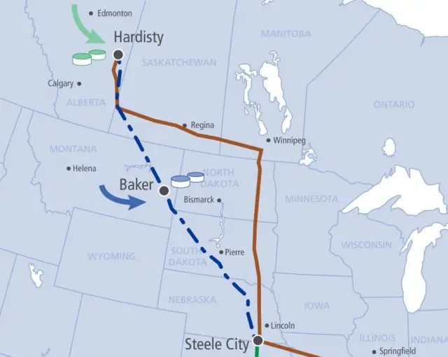 XL pipeline route