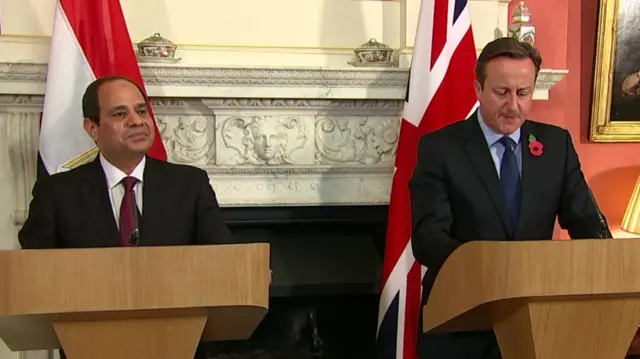 Abdel Fattah el-Sisi and David Cameron