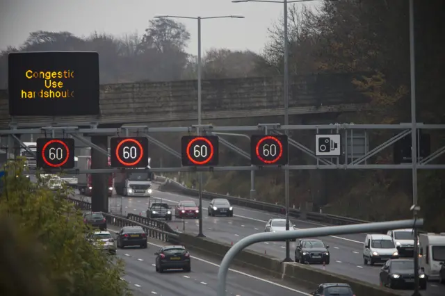 M1 speed cameras in Bedfordshire