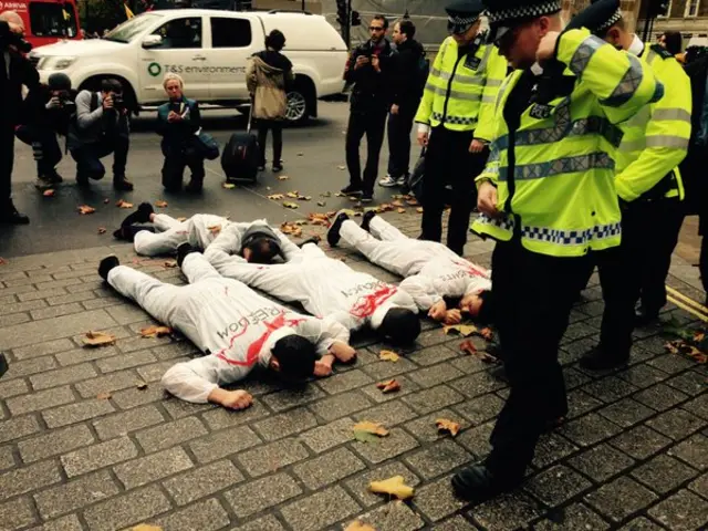 Protesters in Downing Street