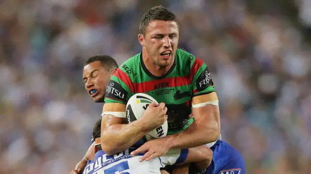 Sam Burgess playing for South Sydney Rabbitohs