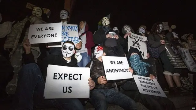 Activists at the 2014 Million Mask March