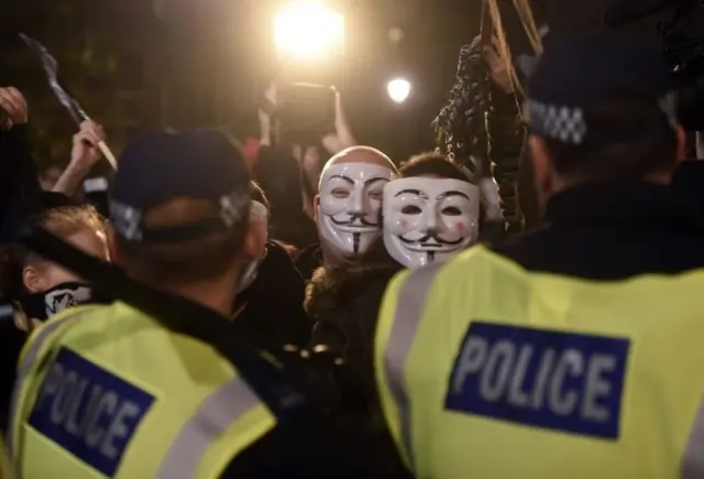 Million Mask March in London on 5 November