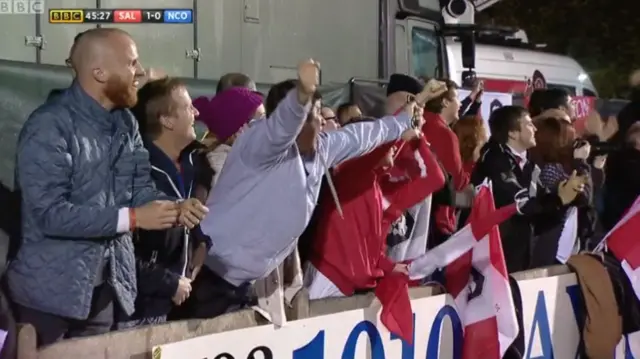 Salford City fans celebrate