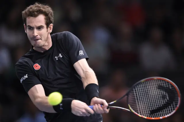 Andy Murray playing in the Paris Masters