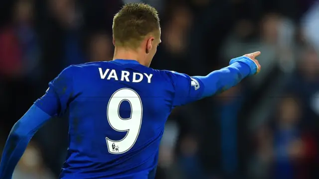 Vardy celebrates