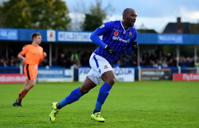 Jefferson Louis of Wealdstone celebrates