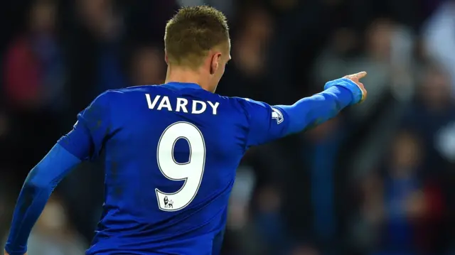 Vardy celebrates