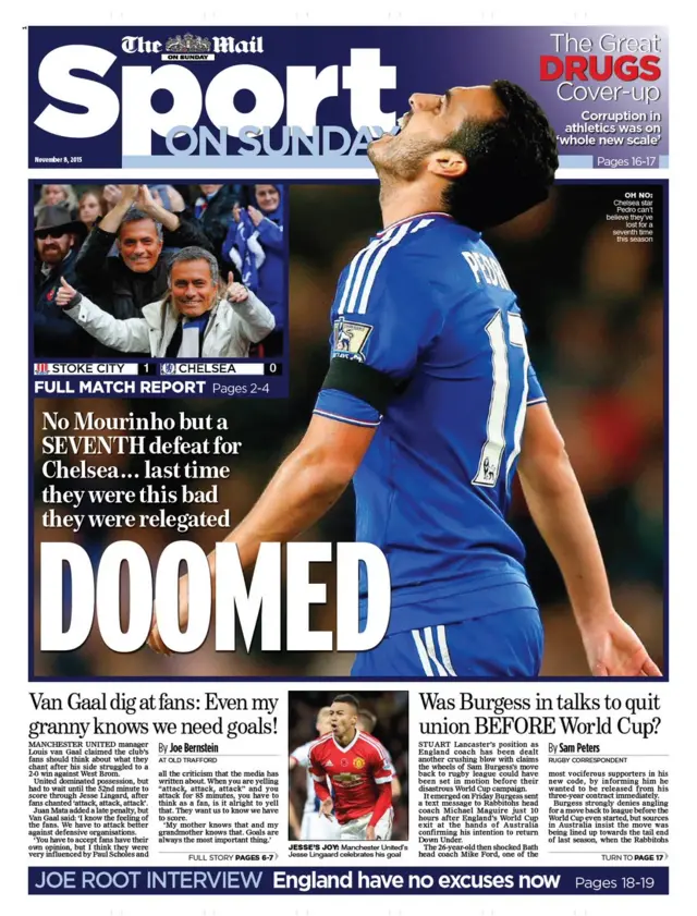 Mail on Sunday back page