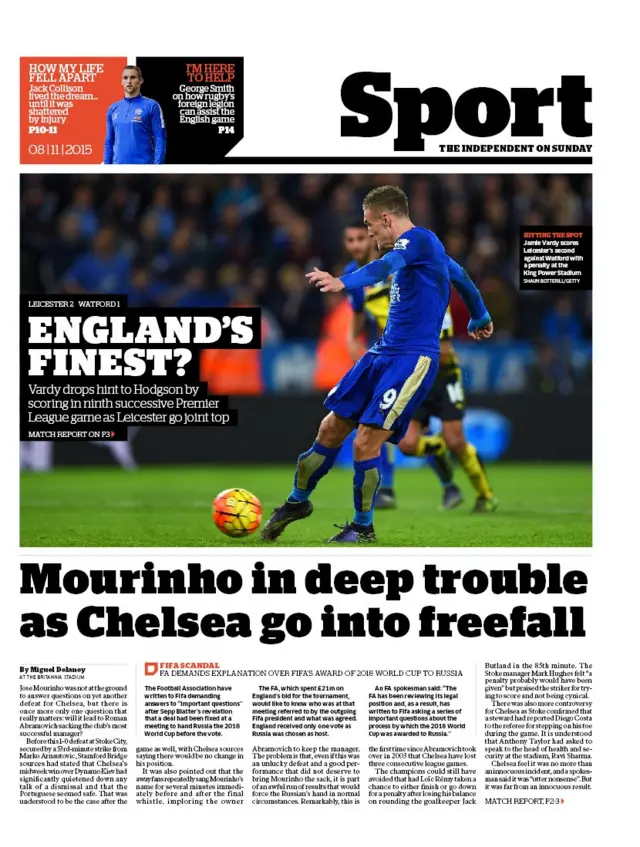 Independent on Sunday back page