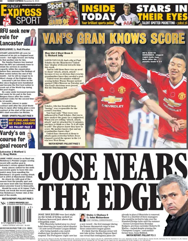 Sunday Express back page