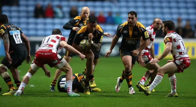 Frank Halai of Wasps in action