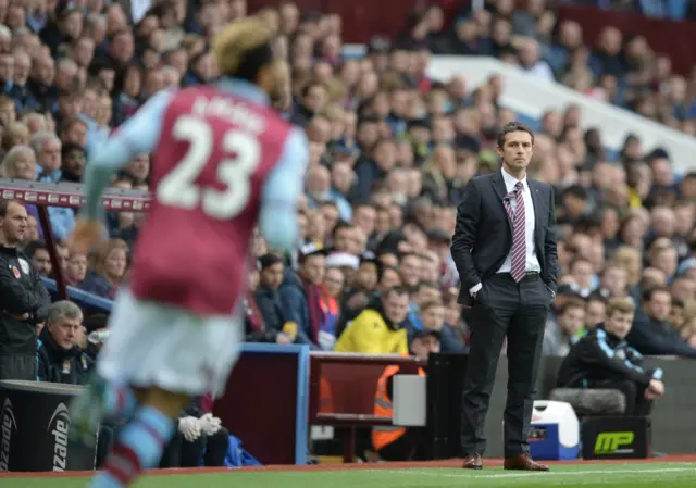 Remi Garde watches on as Aston Villa attack