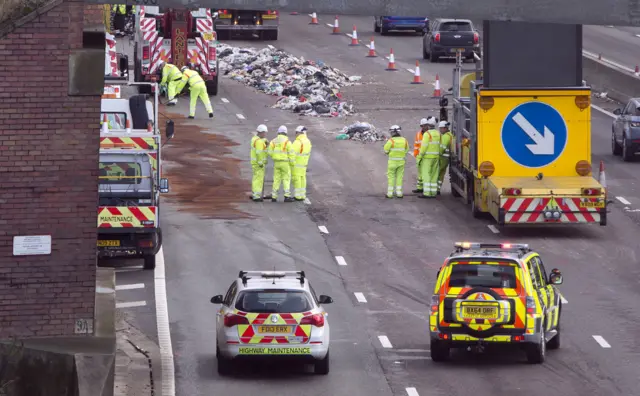 Rubbish on the M25