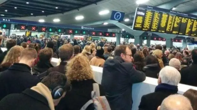 The scene at London Bridge in January