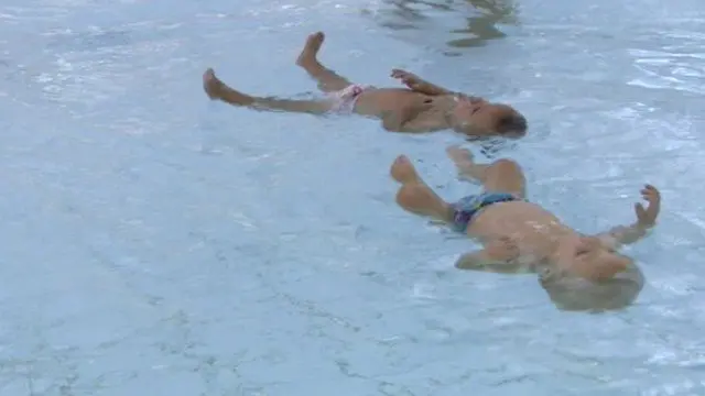 Children swimming