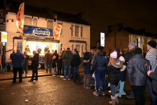 Spurs fans outside the ground