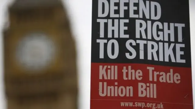 Protester sign outside Parliament