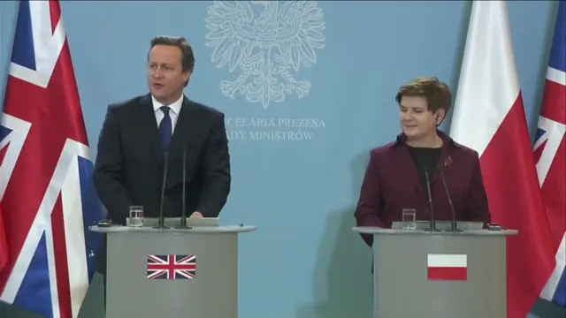 David Cameron and Polish PM Beata Szydlo