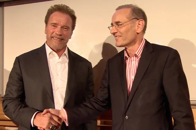 Roger Harrabin and Arnold Schwarzenegger