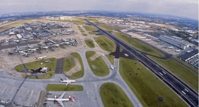 Aerial picture of Heathrow airport