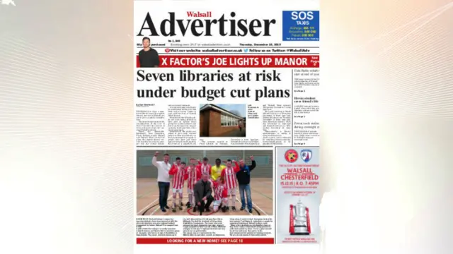 Walsall Advertiser front page