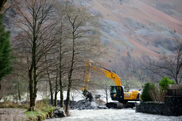 Digger working in Glenridding