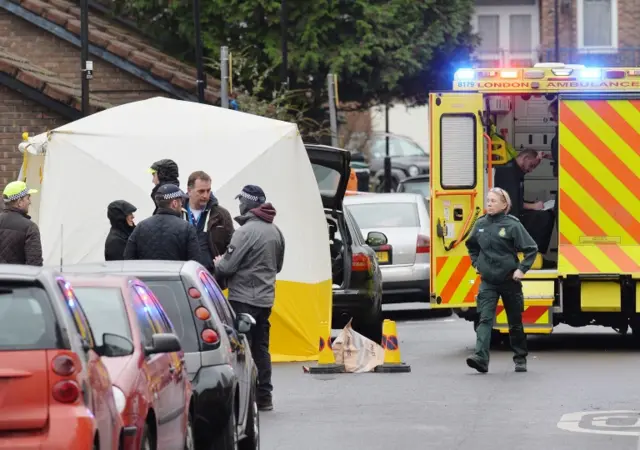 The scene of shooting at Wood Green