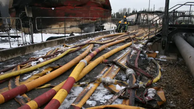 Firefighters at Buncefield ten years ago