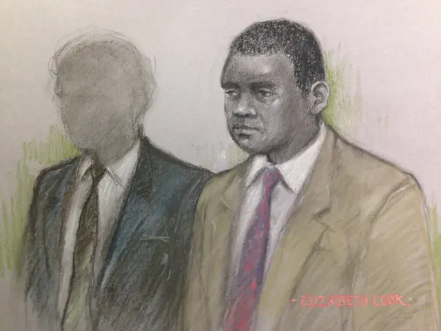 Court sketch of Kevin Wilson