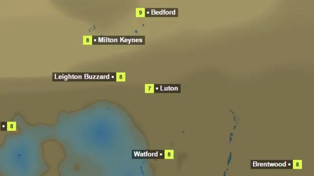 Weather graphic shows rain to the south of the three counties