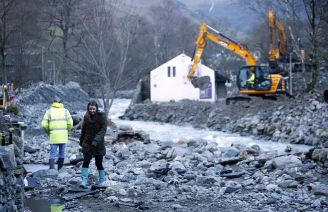 Scene in Glenridding after the floods