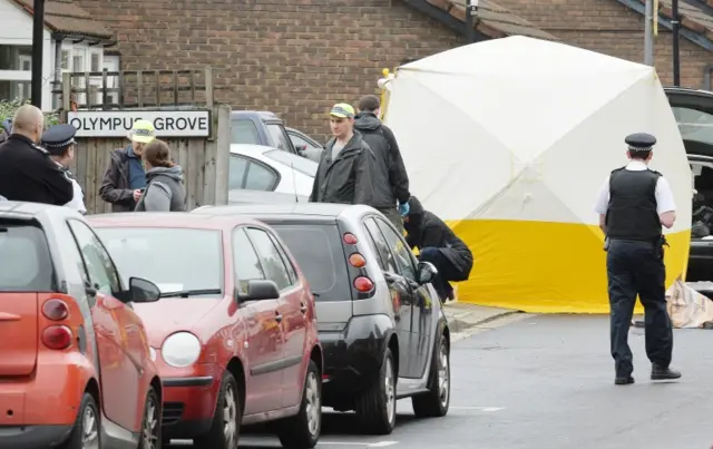 The scene of shooting at Wood Green