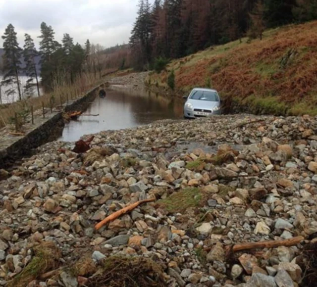 Car and landslides