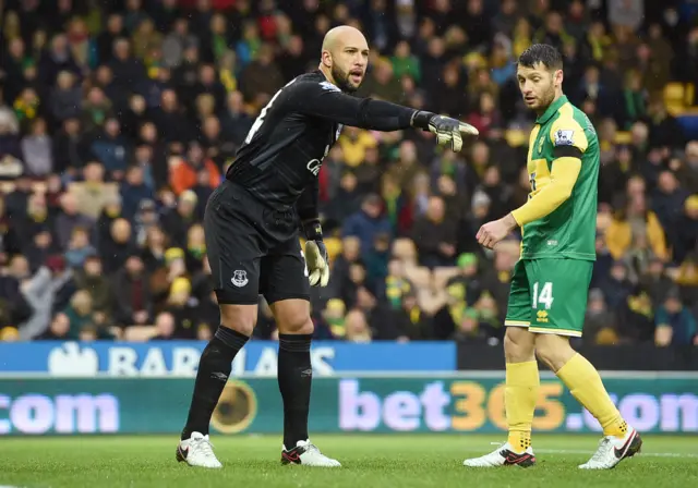 Tim Howard in the Everton goal
