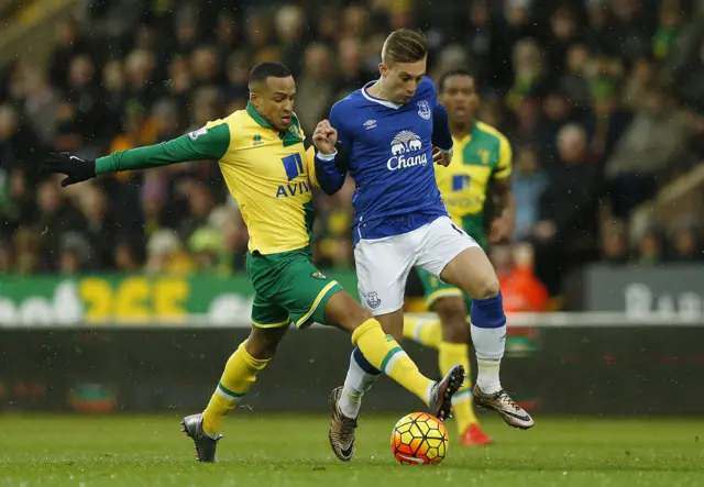 Gerard Deulofeu breaks through the Norwich defence