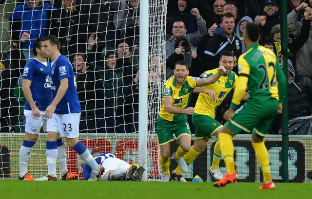 Norwich score against Everton