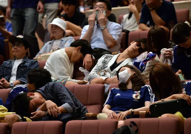 Japan fans sleep
