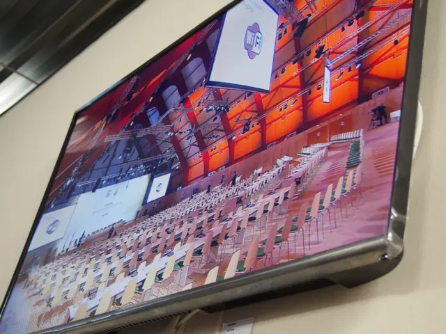 plenary hall on screen